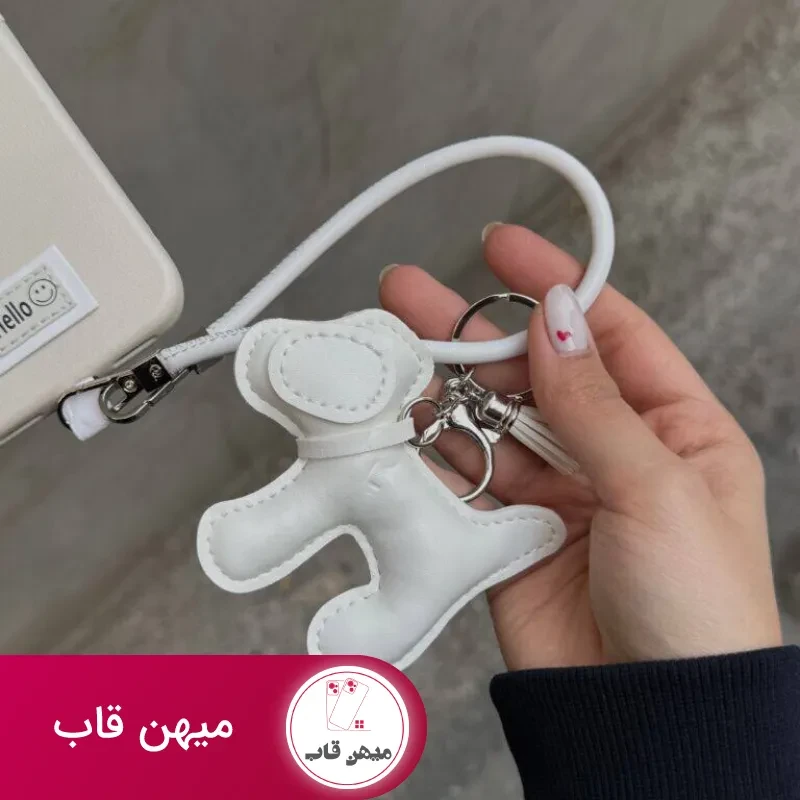 قاب گوشی سگ سوسیسی با بند چرم و آویز