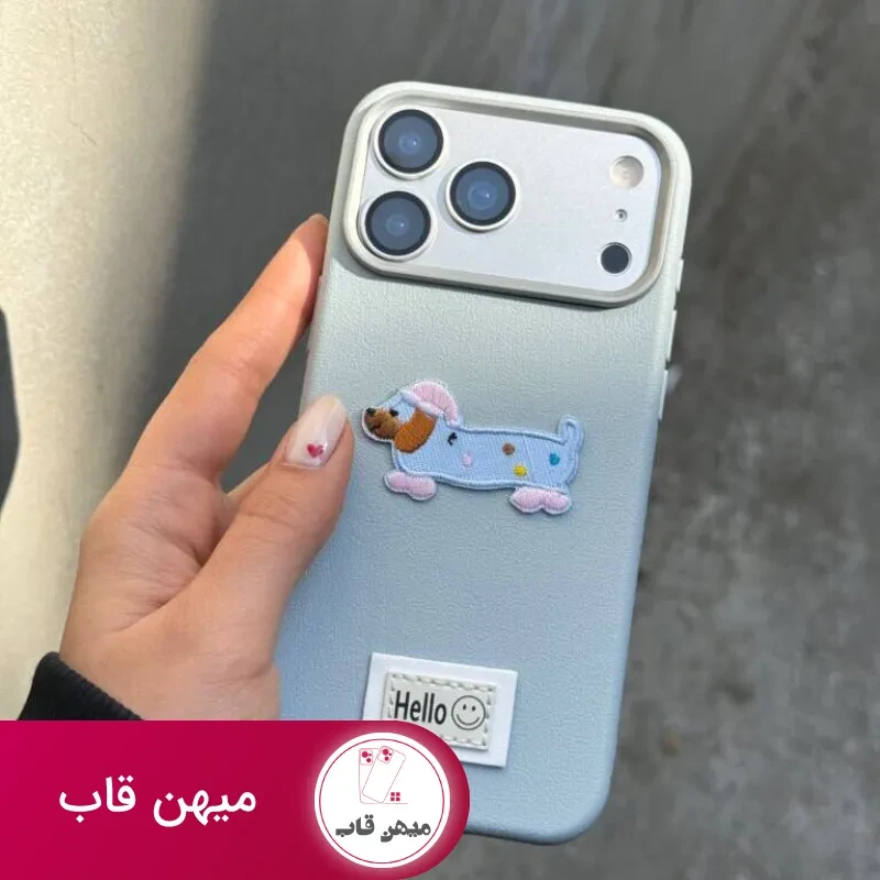 قاب گوشی سگ سوسیسی با بند چرم و آویز