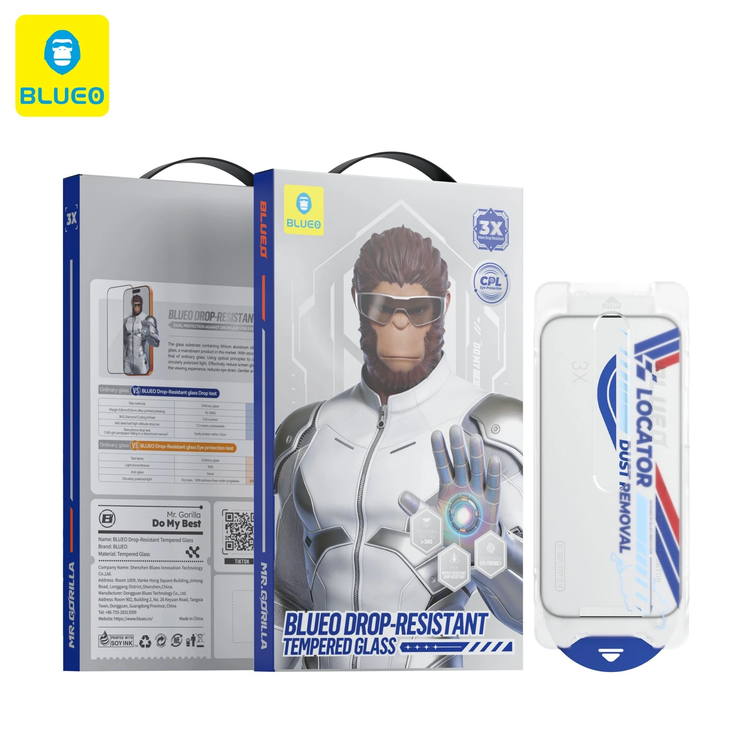 گلس گوشی بلو Drop-Resistant Tempered Eye friendly Glass With Applicator