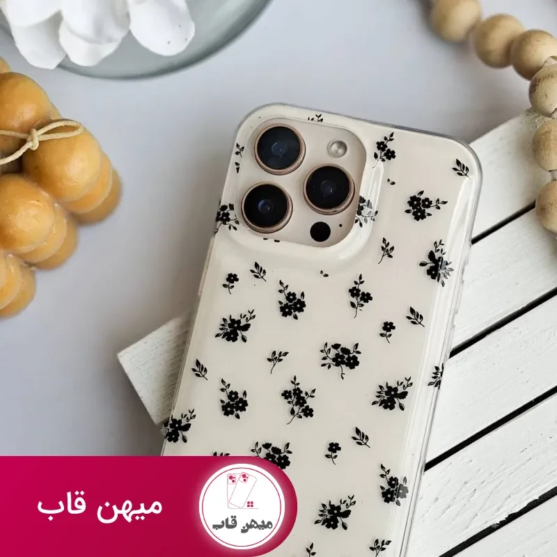 قاب گوشی گل ریز مشکی