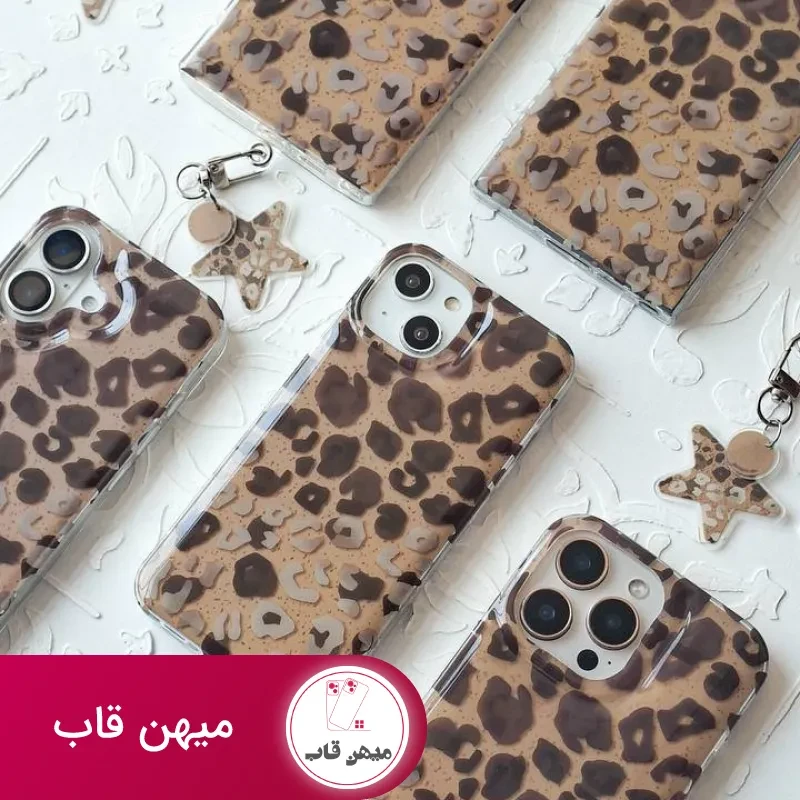 قاب گوشی پلنگی نسکافه ای