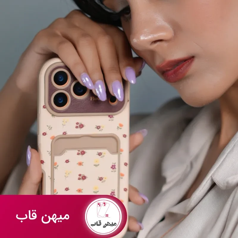 قاب موبایل گل رز فیوره جاکارتی + بندست