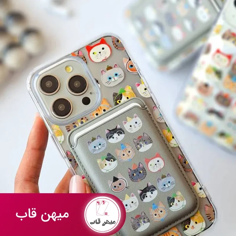 قاب گوشی گربه رنگی با ولت