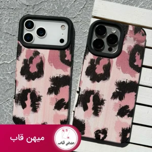 قاب آیفون کبریتی پلنگی صورتی