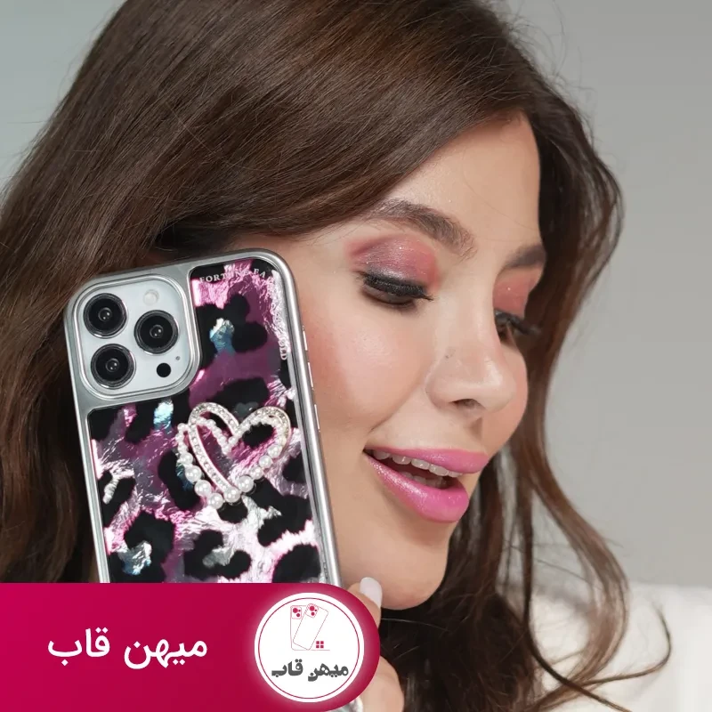 قاب موبایل آیفون سینیور تایم قلب صورتی
