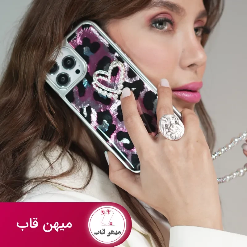 قاب موبایل آیفون سینیور تایم قلب صورتی