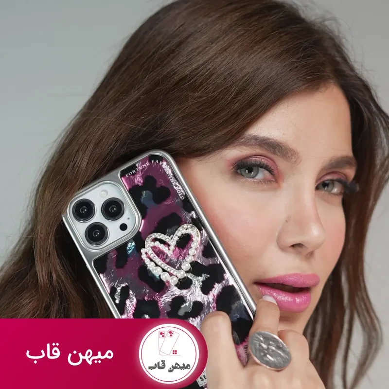 قاب موبایل آیفون سینیور تایم قلب صورتی