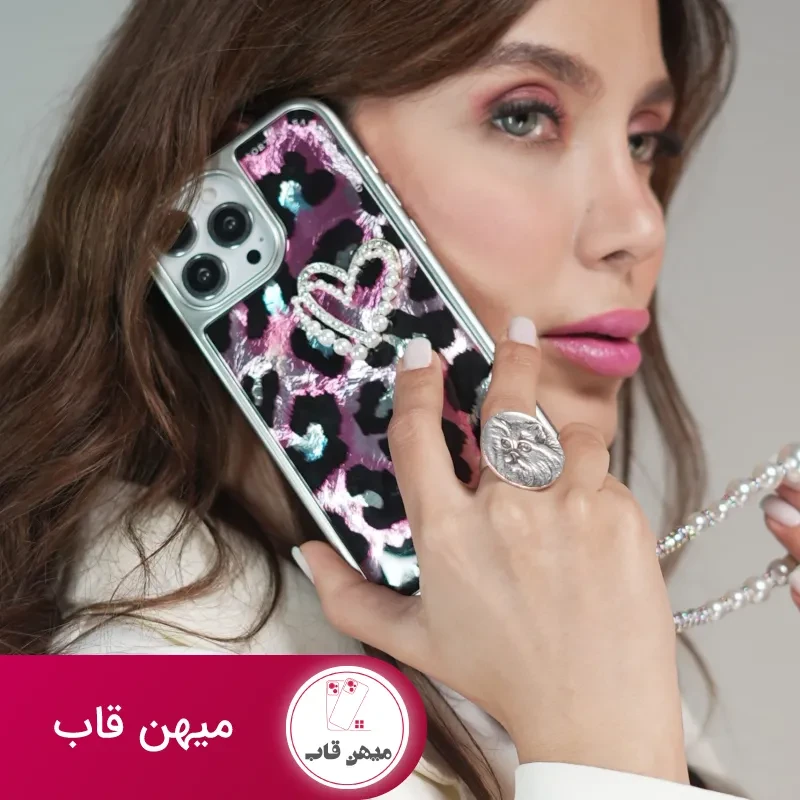 قاب موبایل آیفون سینیور تایم قلب صورتی