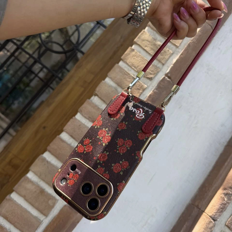 قاب گوشی midnight rose دخترانه بند دار