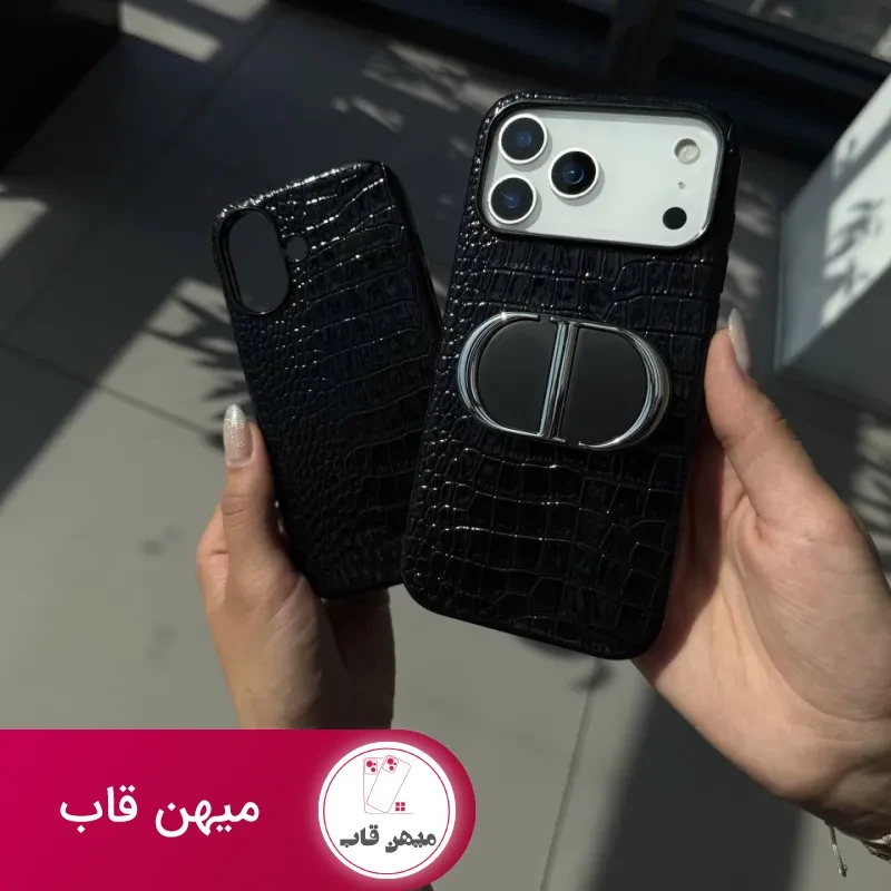 قاب آیفون چرمی پوست ماری ، پایتون مشکی