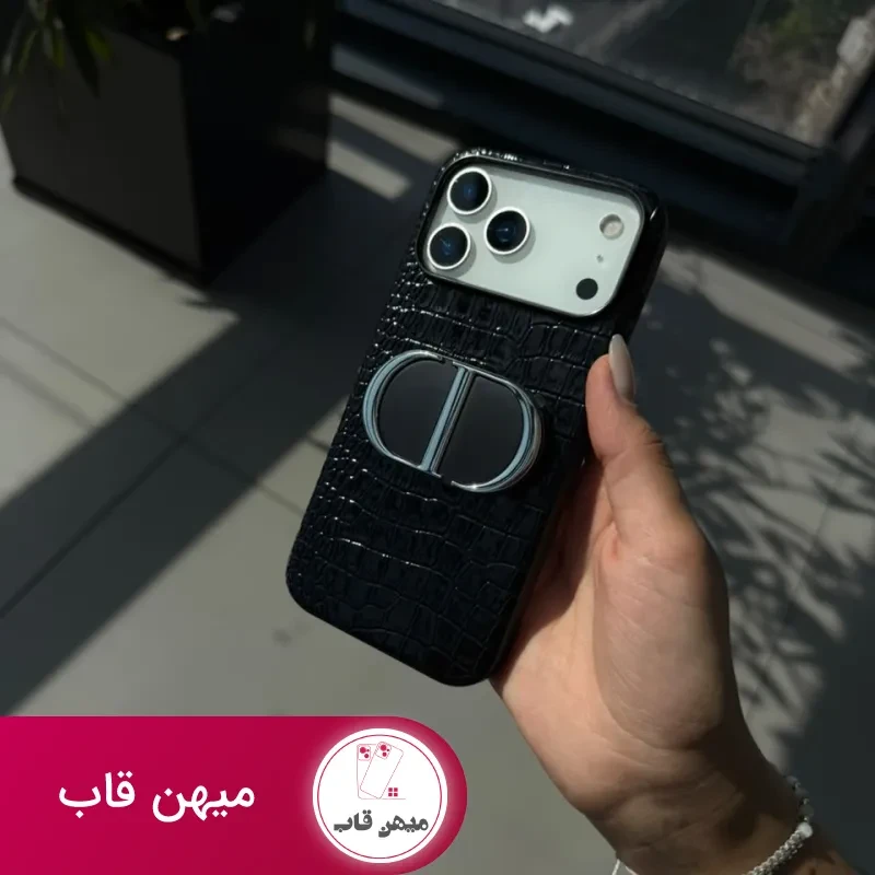 قاب آیفون چرمی پوست ماری ، پایتون مشکی