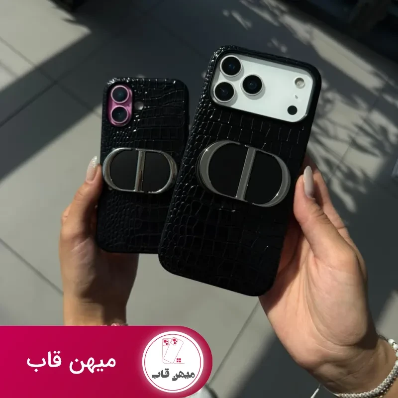 قاب آیفون چرمی پوست ماری ، پایتون مشکی