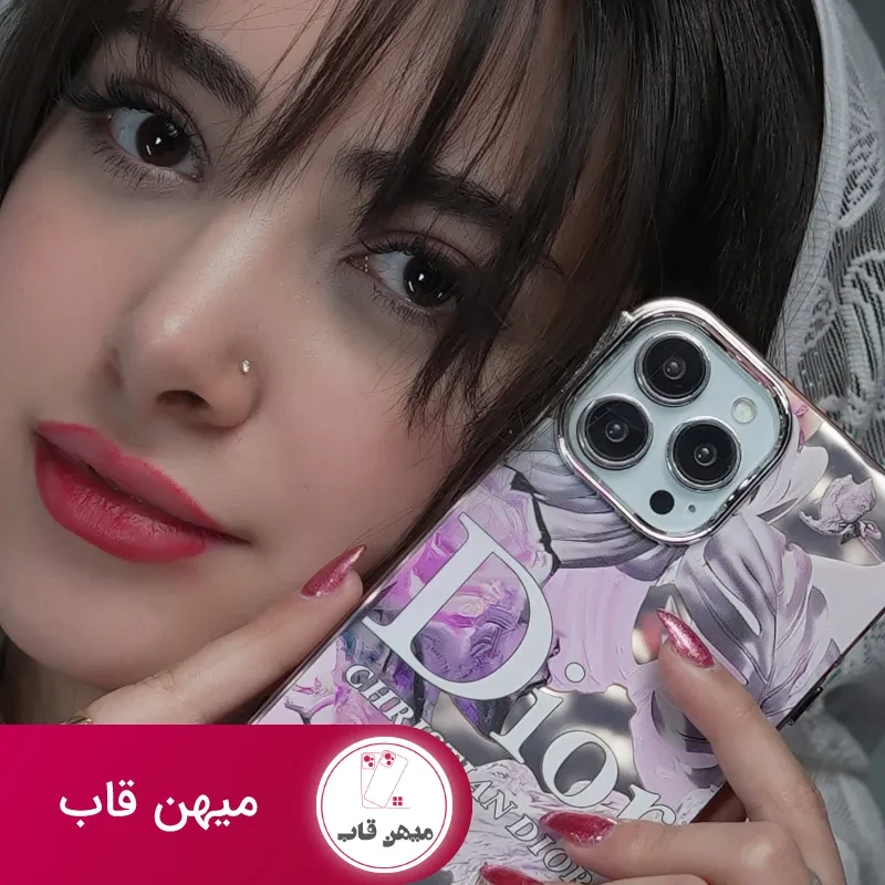 قاب گوشی آیفون دیور صورتی برگ انجیری