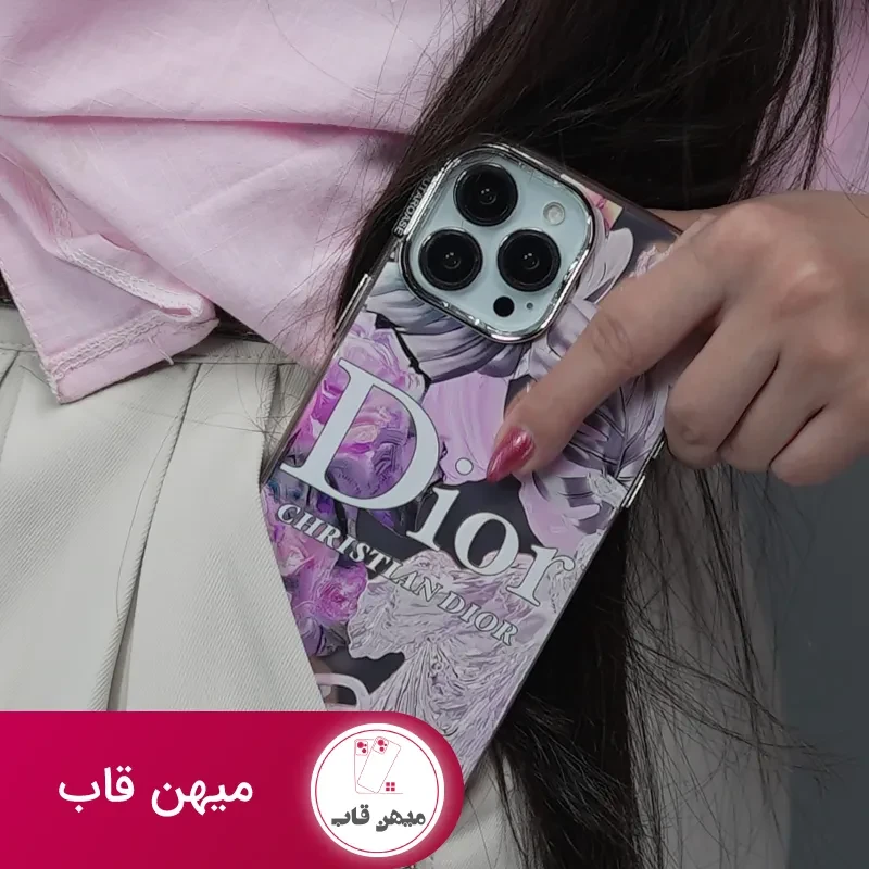 قاب گوشی آیفون دیور صورتی برگ انجیری