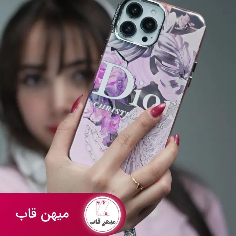 قاب گوشی آیفون دیور صورتی برگ انجیری