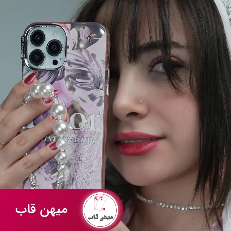 قاب گوشی آیفون دیور صورتی برگ انجیری