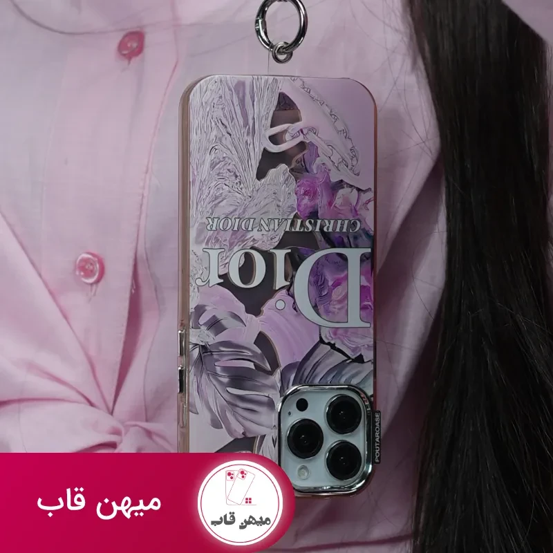 قاب گوشی آیفون دیور صورتی برگ انجیری
