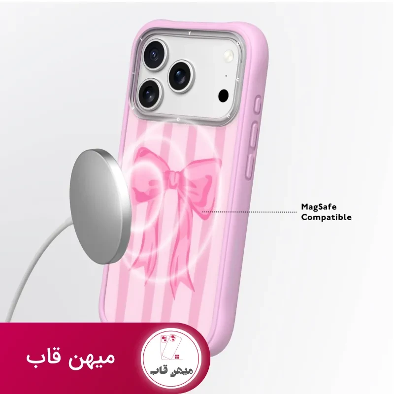 قاب یانگ کیت آیفون Papion پاپیون راه راه صورتی
