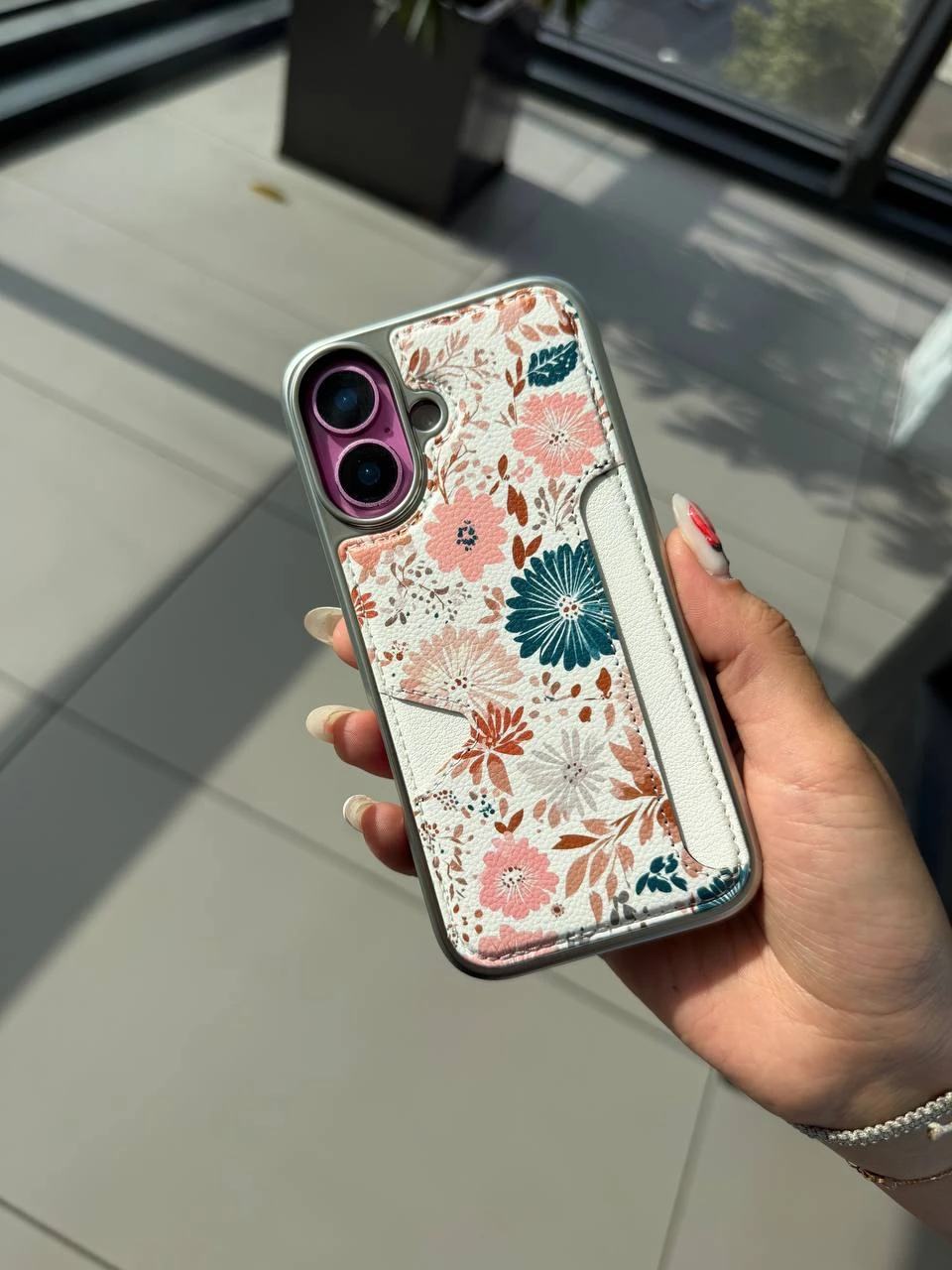 قاب گوشی flowers card pack (گلبهی)