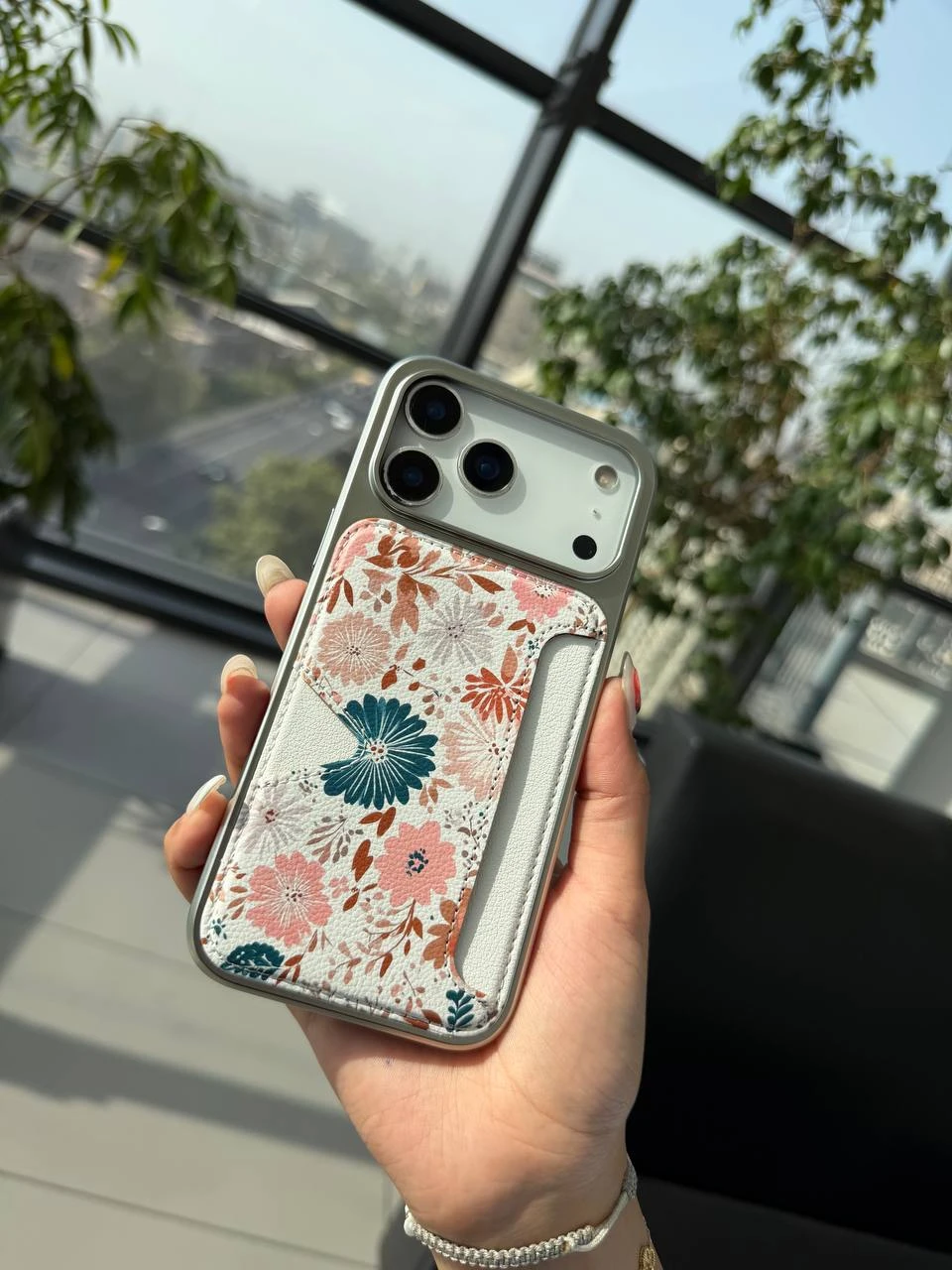قاب گوشی flowers card pack (گلبهی)