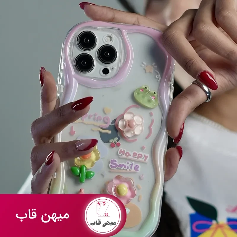 قاب موبایل آیفون قورباغه و نیلوفرآبی