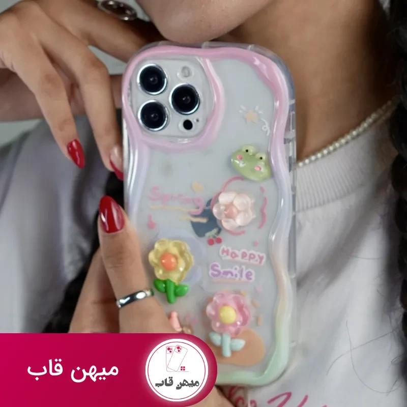 قاب موبایل آیفون قورباغه و نیلوفرآبی