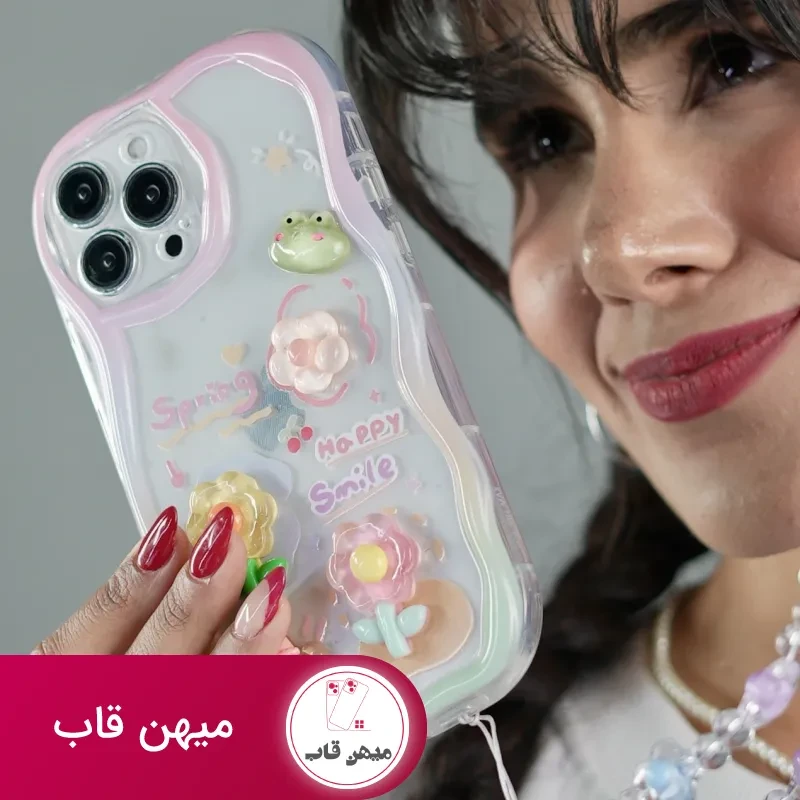 قاب موبایل آیفون قورباغه و نیلوفرآبی