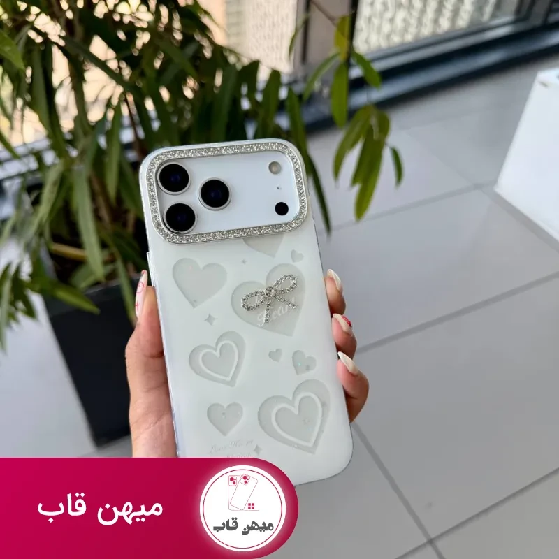 قاب گوشی ribbon heart صدفی