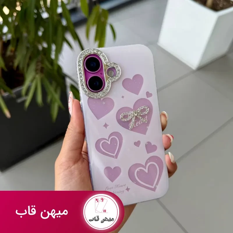 قاب گوشی ribbon heart صدفی