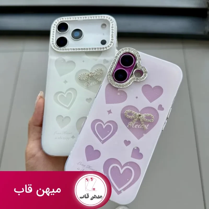 قاب گوشی ribbon heart صدفی