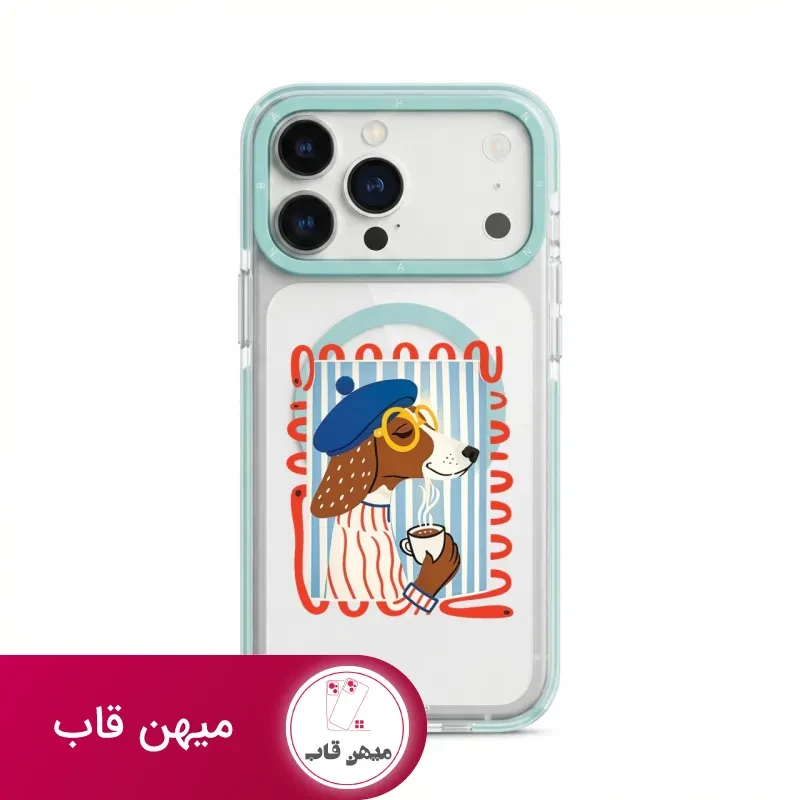 قاب گوشی قهوه ی سگ Dog Coffee با مگ سیف
