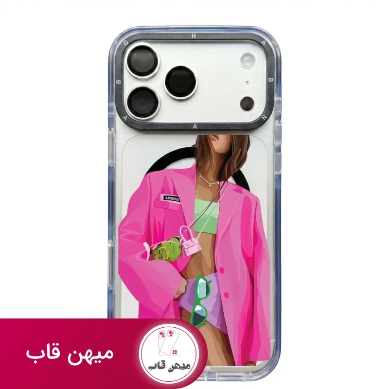 قاب گوشی دختر کت صورتی Pink Girl با مگ سیف