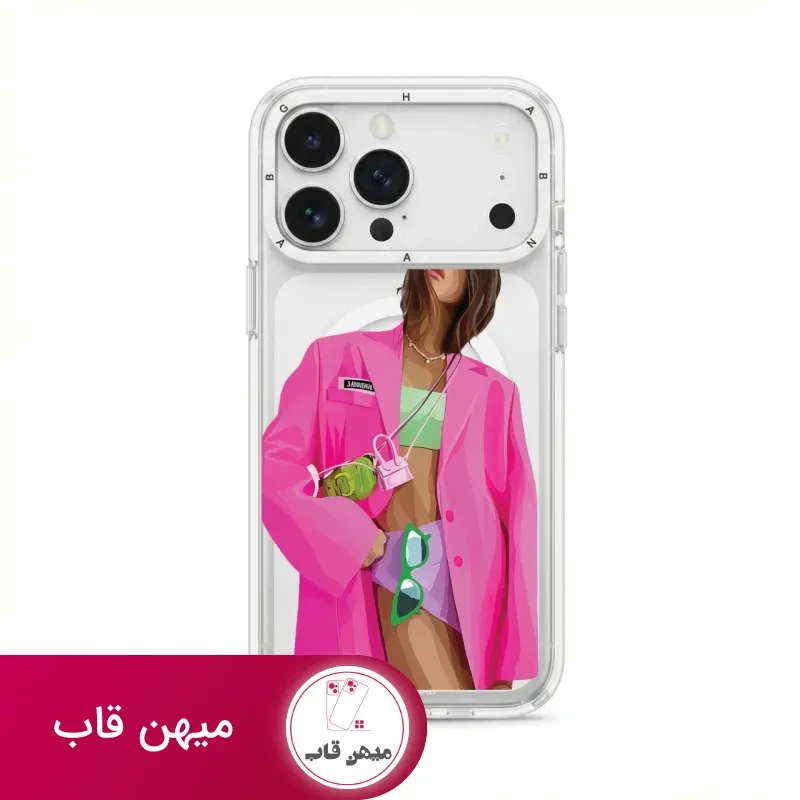 قاب گوشی دختر کت صورتی Pink Girl با مگ سیف
