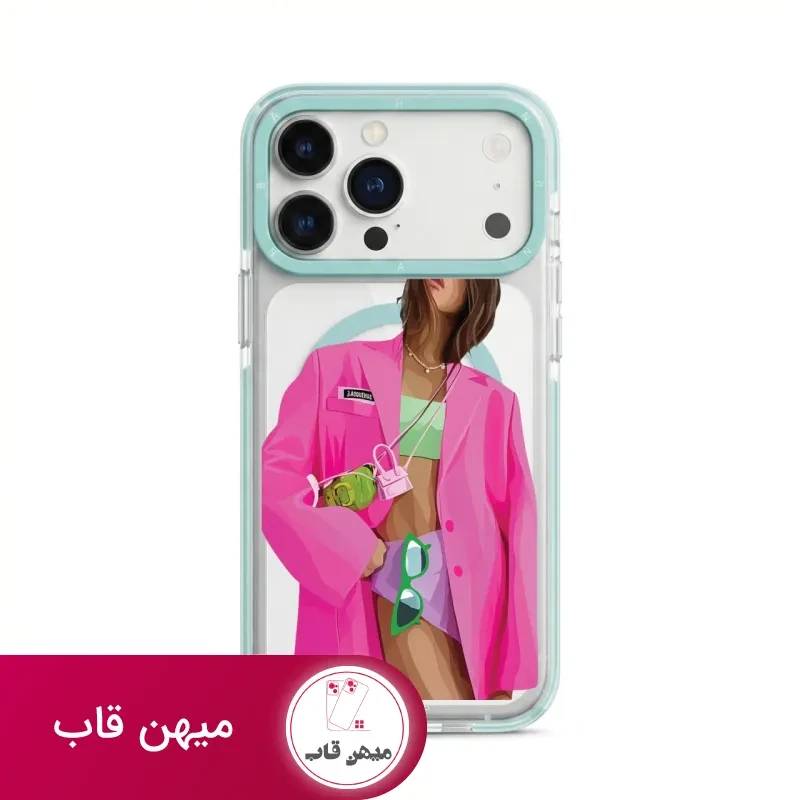 قاب گوشی دختر کت صورتی Pink Girl با مگ سیف