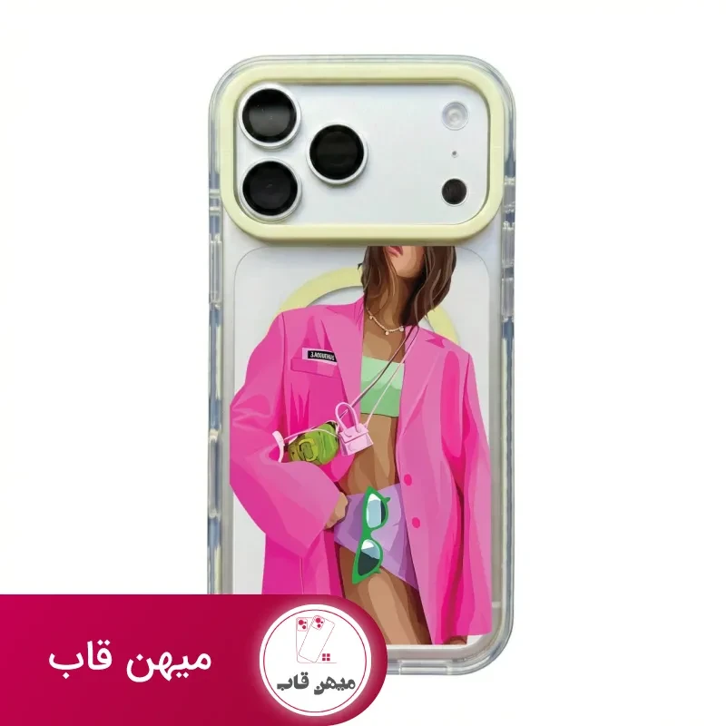 قاب گوشی دختر کت صورتی Pink Girl با مگ سیف