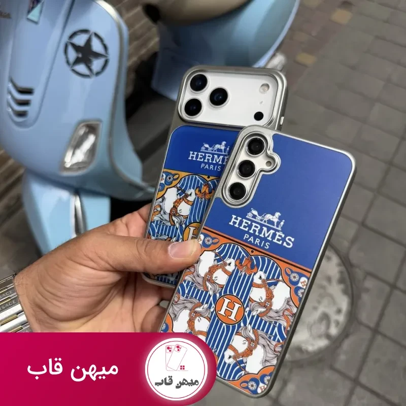 قاب گوشی Hermes آبی