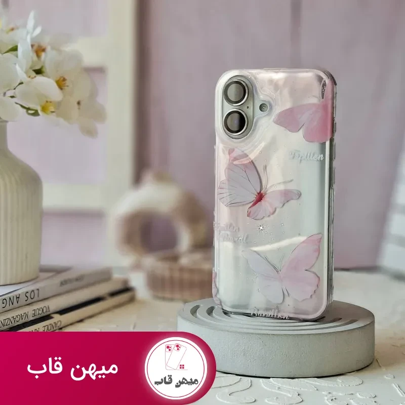 قاب گوشی پروانه صورتی