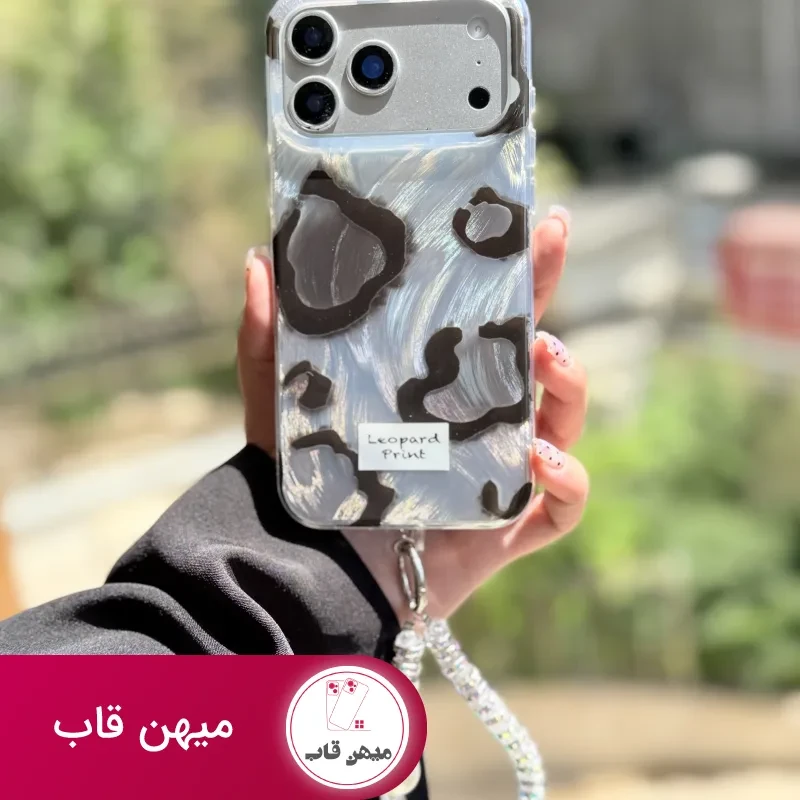 قاب پلنگی طوسی خال سیاه