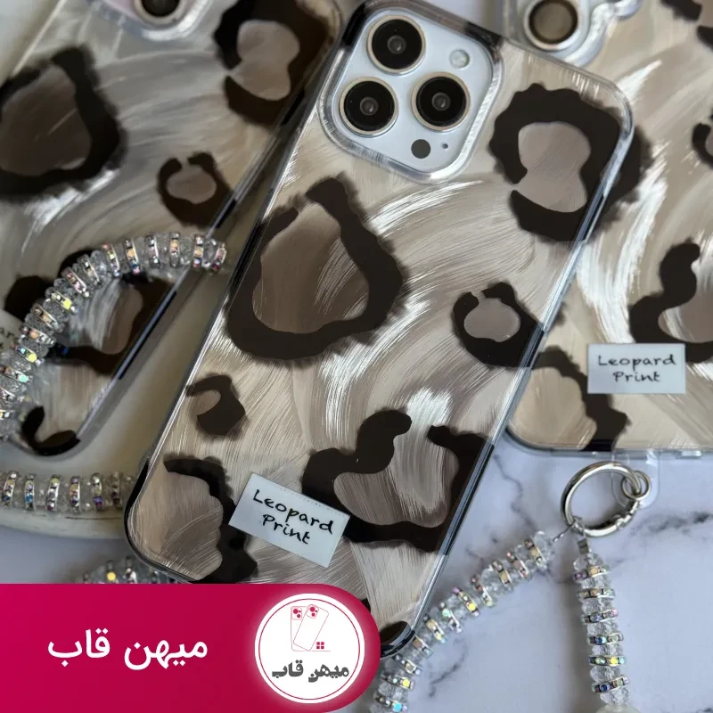قاب پلنگی طوسی خال سیاه