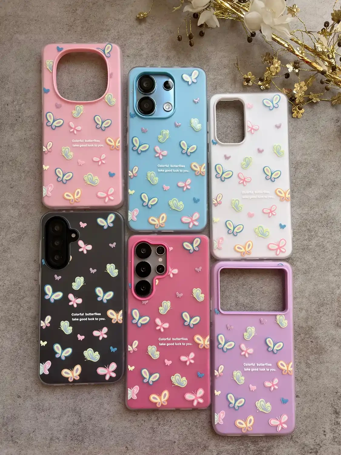 قاب دوتیکه پاستیلی colorful butterflies