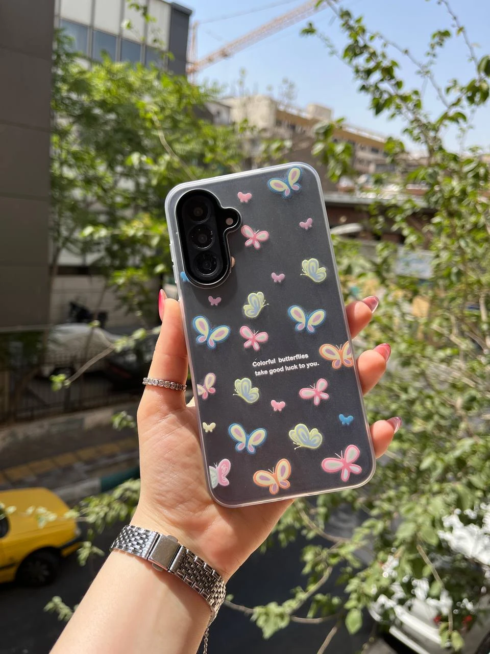 قاب دوتیکه پاستیلی colorful butterflies