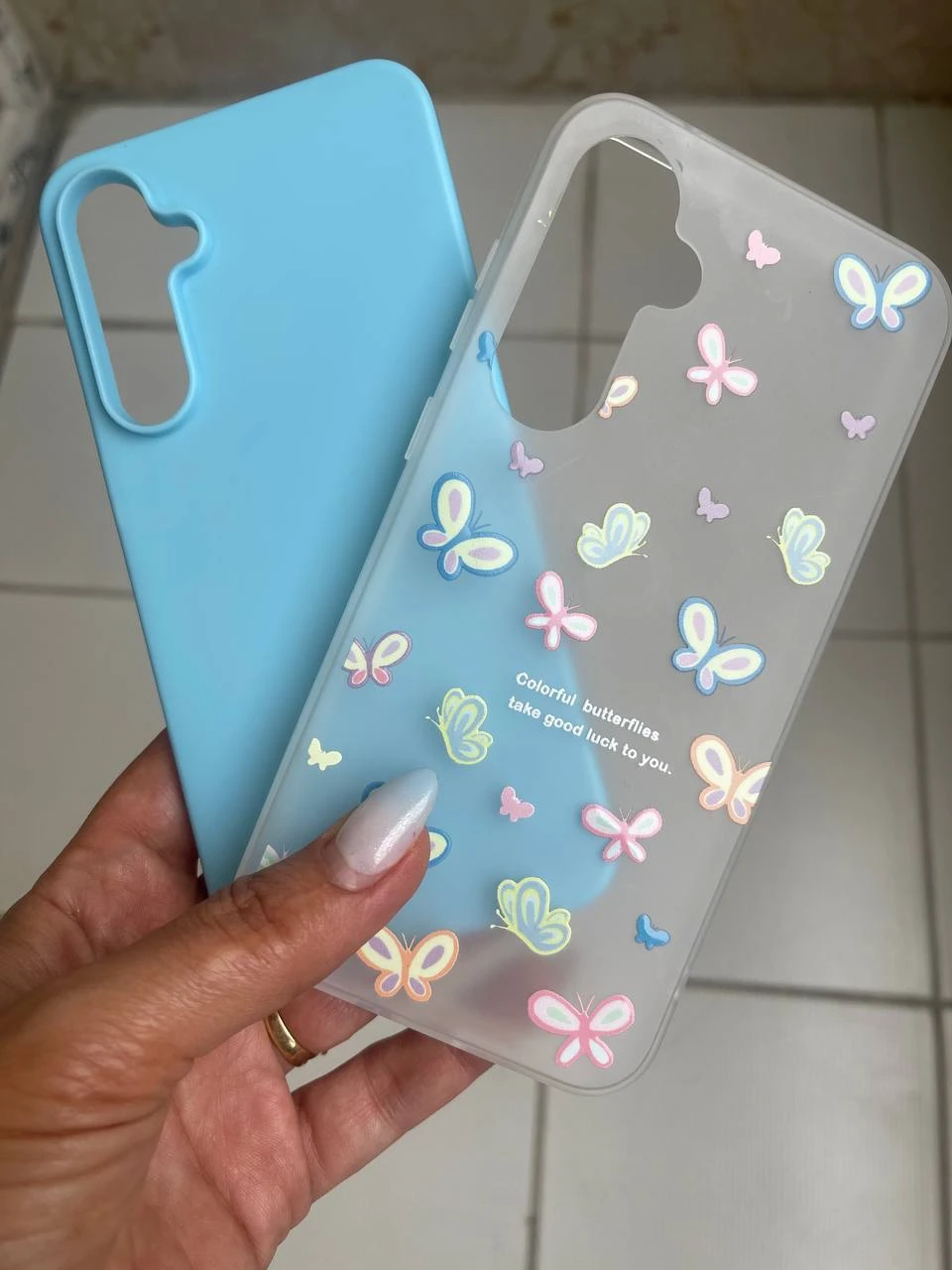 قاب دوتیکه پاستیلی colorful butterflies