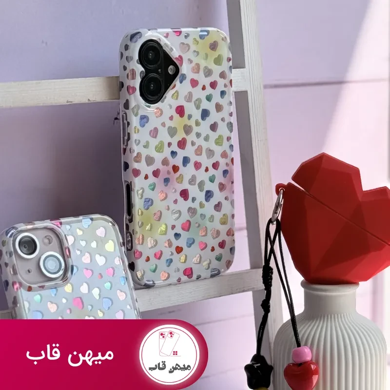 قاب گوشی قلب قلبی رنگی