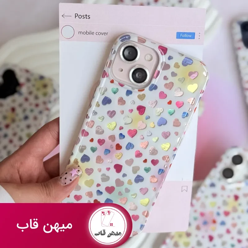 قاب گوشی قلب قلبی رنگی