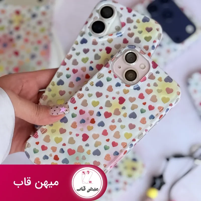 قاب گوشی قلب قلبی رنگی