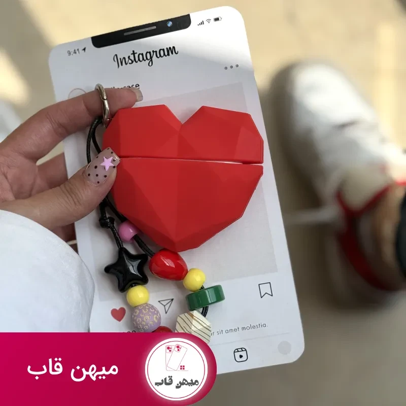 کاور ایرپاد قلب قرمز با آویز
