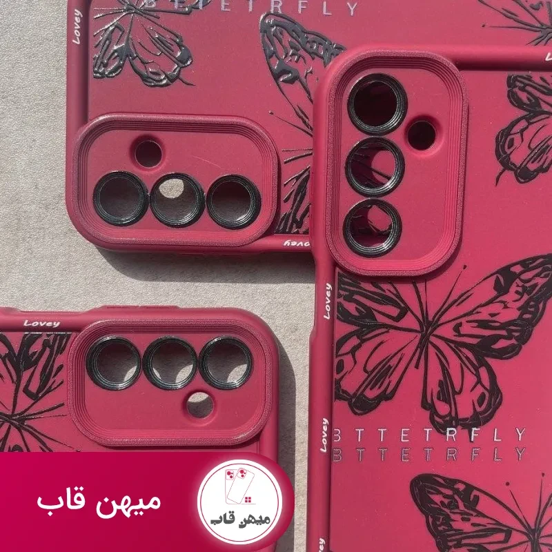 قاب سامسونگ سولید یووی پروانه چری همراه با آویز cherry butterfly