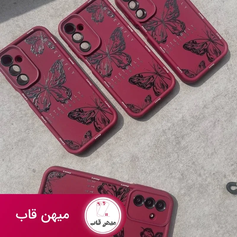 قاب سامسونگ سولید یووی پروانه چری همراه با آویز cherry butterfly