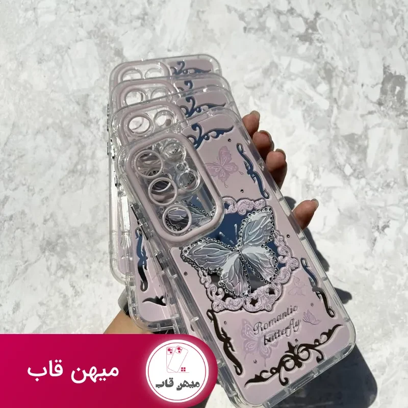 قاب آیفون آینه ای پروانه رمانتیک romantic butterfly