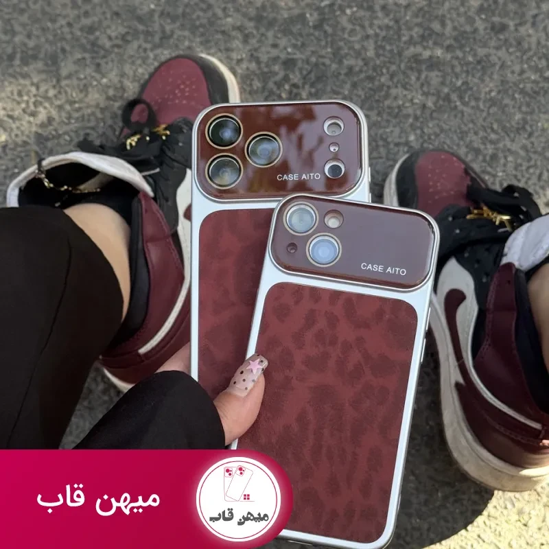 قاب گوشی پلنگی لنز